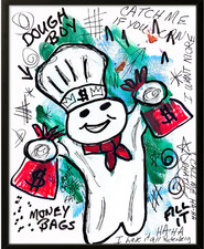Rutenberg Original 11x14 Expressionist Doughboy Money Bags Painting Signed Paper picture