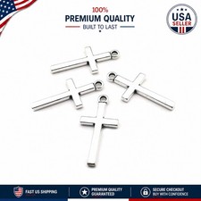 Elegant 100pcs Silver Cross Charms 13x27mm for Personalized Jewelry Projects picture