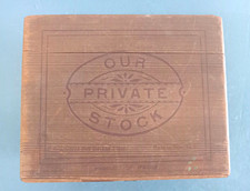 Vintage 1933-1935 Wooden Cigar Box Our Private Stock w/ NRA Blue Eagle Sticker picture