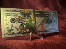 RARE Rick & Morty Gold Foil Novelty 100 Dollar Bill picture