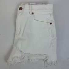 NEW LOFT The High Waist Cut Off Denim Shorts Size Small 4 Women's White picture