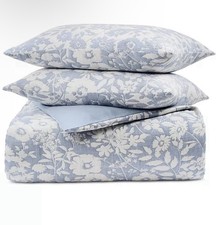 Charter Club Floral 3pc Reversible Full/Queen Comforter Set Blue/White picture