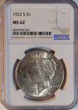 1922 S Peace Dollar NGC MS 62 Very Nice picture