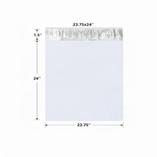 24x23.75  Poly Mailers Plastic Envelopes Shipping Bags 2.5 Mil White Premium picture