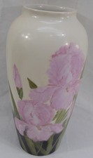 Vintage B&C Bernardaud Limoges France Vase Pink Iris Flower Handpainted McGehee picture
