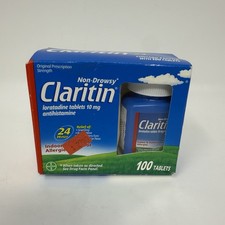 Claritin 24 Hour Non-Drowsy Allergy Relief Medicine 100 Count Tablets Pack 07/27 picture