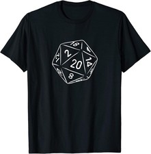 Funny RPG Gamer T-Shirt Featuring 20-Sided Dice Design picture
