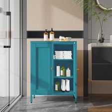 Cofar Bathroom Floor Cabinet,Metal Storage Cabinet,2 Adjustable Shelves For Home picture