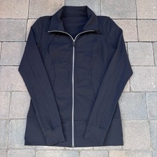 Lululemon Nice Asana Jacket Size 8 Black Full Zip Athleisure Yoga Activewear picture