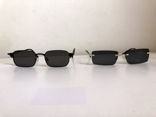 Lot of 2 Men's Sunglasses Classic Rimless & Metal Frame Dark Tint UV Shades Set picture