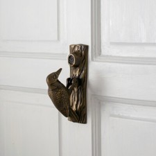 Renovators Supply Brass Antique Door Knocker Woodpecker Design Vintage Knocker picture