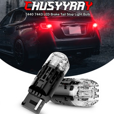 2x 7443 7440 LED Bulbs Flash Strobe Red Brake Tail Light For Honda Civic Coupe picture