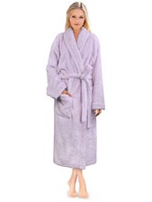 Premium Womens Plush Soft Robe Fuzzy Fluffy Warm Sherpa Fleece Bathrobe Spa Robe picture