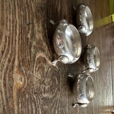 Set of 4 Antique Footed Salt Cellars Small Open Bowls picture