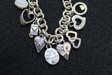 Vintage Brighton 2005 Power of Pink 11 Charm bracelet Silver Tone Chunky picture