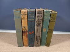 Antique Victorian Decorative Cloth Book Lot of 6 1800s Floral Cover Art picture
