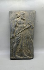 High Carved Workmanship Greek Art Tablet Depicting Greek Idol Holding An Axe picture