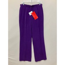 NWT Vintage Diane von Furstenberg Silk Assets Pants Medium Purple Wide Leg picture