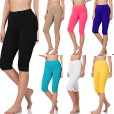 Zenana Premium Cotton Capri Knee Length Leggings (S-3X) picture