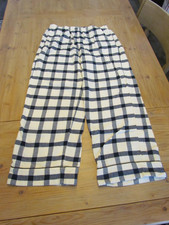 EUC J.Crew Women's Medium M Navy Blue Ivory Plaid Cotton Flannel Pajama Pant picture