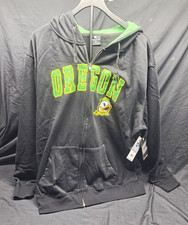 NWT Colosseum Oregon Ducks Hoodie Men's XL Black Full Zip Green Lining NCAA picture