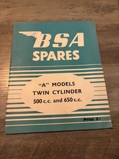 VTG BSA Spares A Models Twin Cylinder 500 CC 650 CC Catalog picture