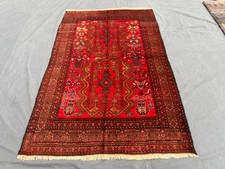 Vintage Caucasian Rug 4'1x6'9 Red Handknotted Floral Distressed Antique Area Rug picture