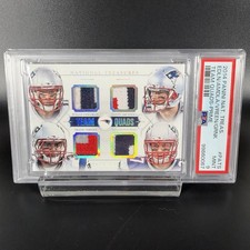 Edelman Gronkowski 2014 National Treasures Team Quads Game Used Patch 19/25 PSA9 picture