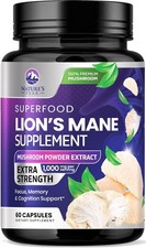 Lions Mane Supplement Capsules 10,000mg, Premium Lions Mane Mushroom for Support picture