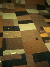Hand Sewn Antique Irregular Block Patchwork Quilt (Queen Size-Heavy, Reversible) picture