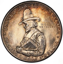1920-P PCGS MS65 (Gem) Pilgrim Commemorative | Colorful Toning | Blazing Luster picture
