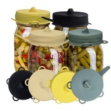 4-Pack Fermentation Airlock Lids Wide Mouth Mason Jar Pickle Sauerkraut Kimchi picture