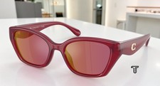COACH HC8434U 5526D0 Cby91 Milky Cherry Berry Flash 53 mm Women's Sunglasses picture