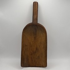 Vintage 15” Primitive Hand Carved Wood Grain Flour Scoop Farmhouse Kitchen Decor picture