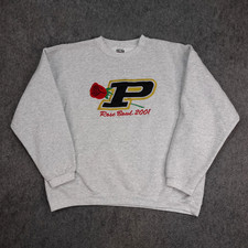 Vintage Purdue Boilermakers Sweatshirt Mens XL Football Sweater Rose Bowl 2001 picture