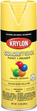 Krylon Colormaxx Sun Yellow Gloss Spray Paint 12 Ounce Fast Dry Durable Finish picture