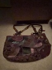 Vintage Y2K Coach Patchwork Gallery Tote Bag 9499 Suede Leather Canvas Purse picture