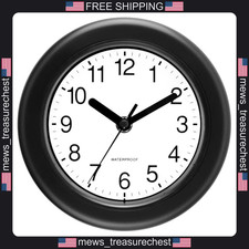 Indoor Outdoor Waterproof Clock 6.5 Inch Sealed Wall or Stand Black picture