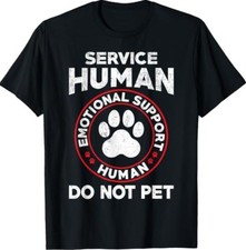 Service Dog Human Do Not Pet Funny Rescue Dog Owner Vintage T-Shirt picture