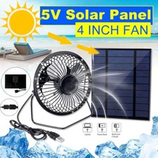 Solar Powered Fan Portable Mini Ventilator Greenhouse Pet Dog Chicken House Cool picture