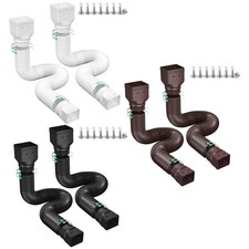 2Pack 21-60″ Expandable Flex Drain Downspout Extension Rain Pipe Spout Gutter picture