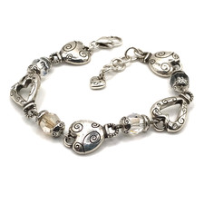 Brighton Heart Link Bracelet Silver Plate 8