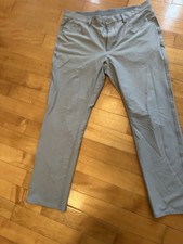 MENS GREG NORMAN GRAY POLY/SPANDEX STRETCH SLIM TAPERED FLAT FRONT PANTS 38 picture