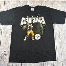 Pittsburgh Steelers Big Ben Roethlisberger Vintage Black T-Shirt Size Large picture