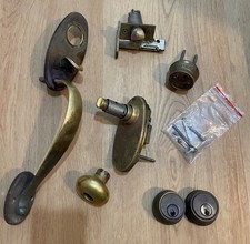 Vintage Schlage Plymouth Brass E-Lockset With Deadbolt Working picture