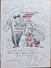 SIGNED SNOOKER POSTER 1951 MANY WORLD CHAMPIONS JOE DAVIS PULMAN DONALDSON ETC  picture
