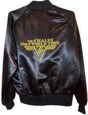 Van Halen Vintage 1982 World Tour Crew Satin Bomber Jacket Large Made in USA picture