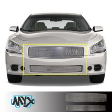 Grille For 2009-2014 Nissan Maxima Upper LowerFront Billet  Grill Combo Inserts picture