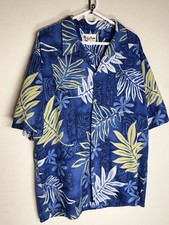 Vintage Howie Hawaiian Button Up XL  Blue Floral  Made In Hawaii picture