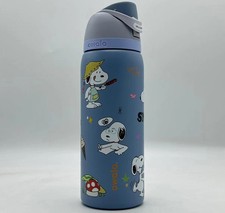 New Snoopy Owala 24oz BLUE Water Bottle Stainless Steel Exclusive Edition, picture